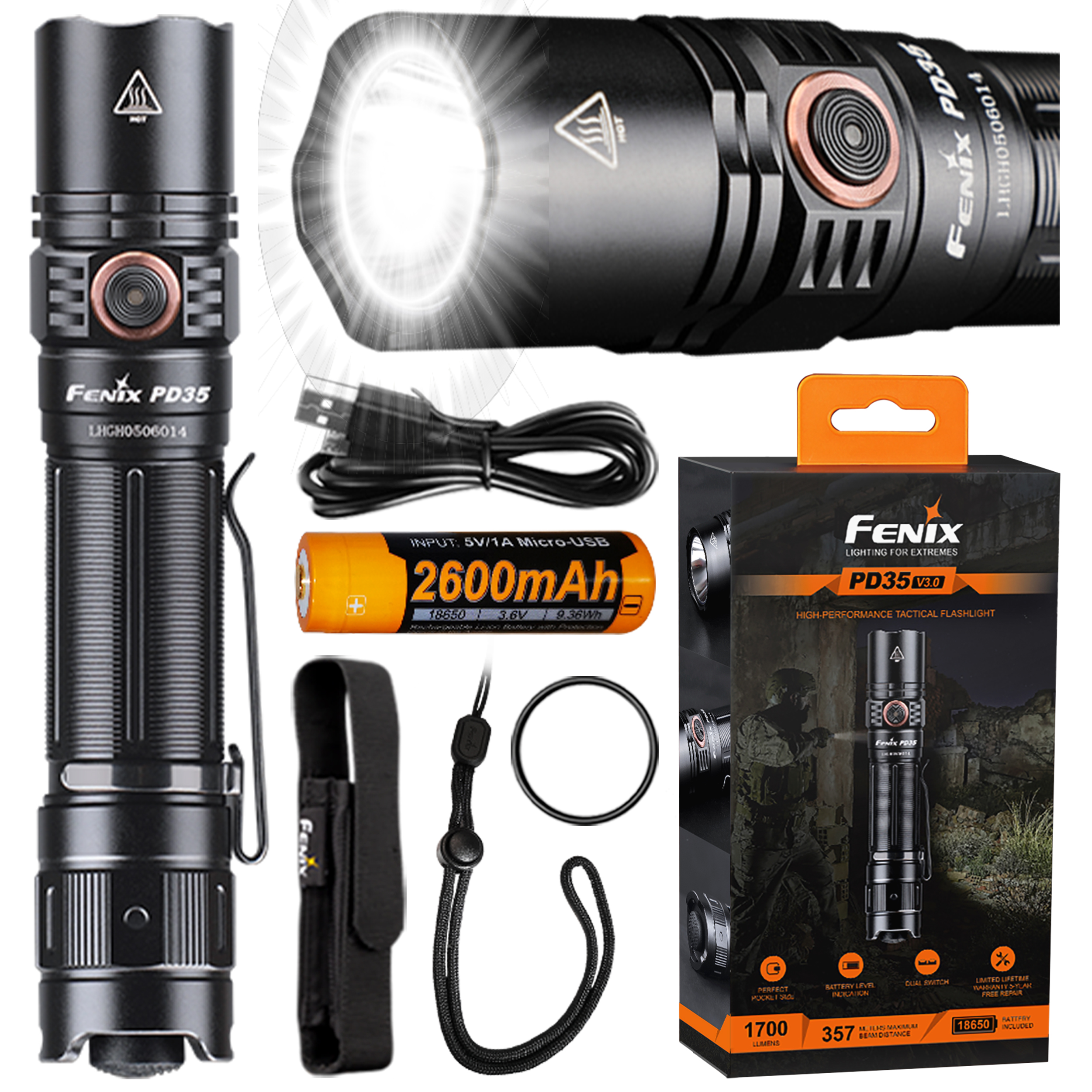 Latarka LED Fenix PD35 V3.0 czarna - obrazek 9